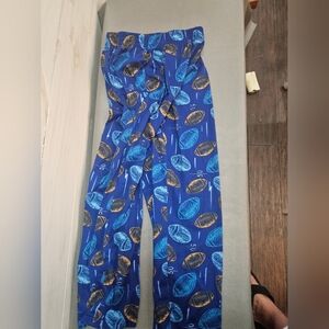 Cat & Jack Blue Orange Football Themed Pajama Sleepwear Boys Size 12/14 L